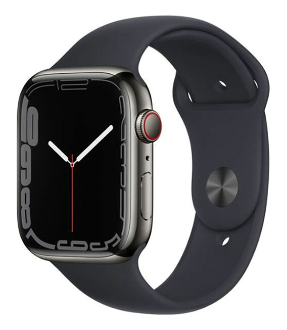 【中古】【安心保証】 Series7[45mm/セルラー]ステンレス グラファイト Apple Watch