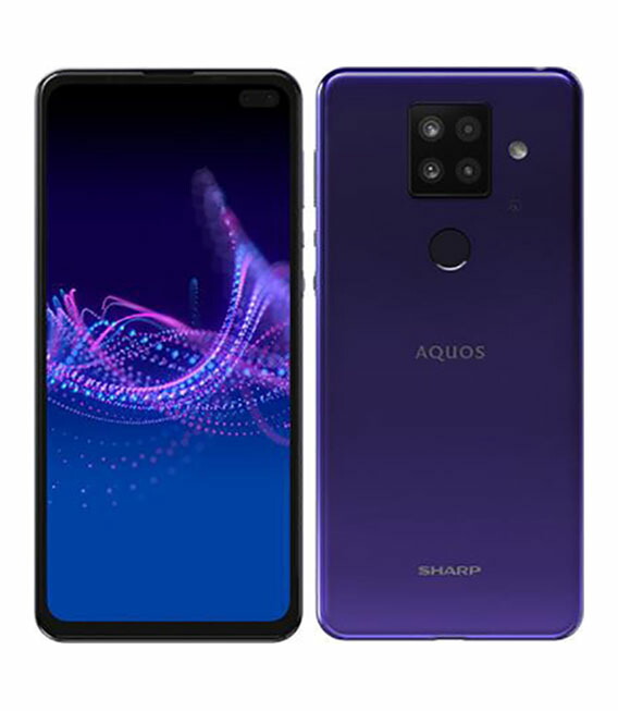 【中古】【安全性のある引き受ける】 AQUOS sense4 plus SH-M16[128GB] SIM無償性 パープル mineo版