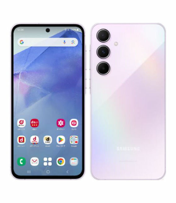 【中古】【安心保証】 Galaxy A55 5G SC-53E[128GB] docomo オーサムライラック