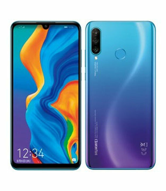 【中古】【楽になること引き受ける】 HUAWEI P30 lite  Premium HWV33[128GB] au ピーコック青色