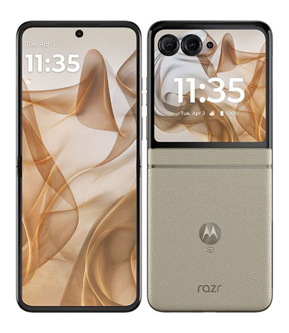 【中古】【安心保証】 motorola razr 50[512G] SIMフリー サンドクリーム