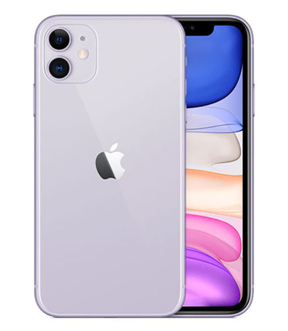 【中古】【安心保証】 iPhone11[64GB] au パープル