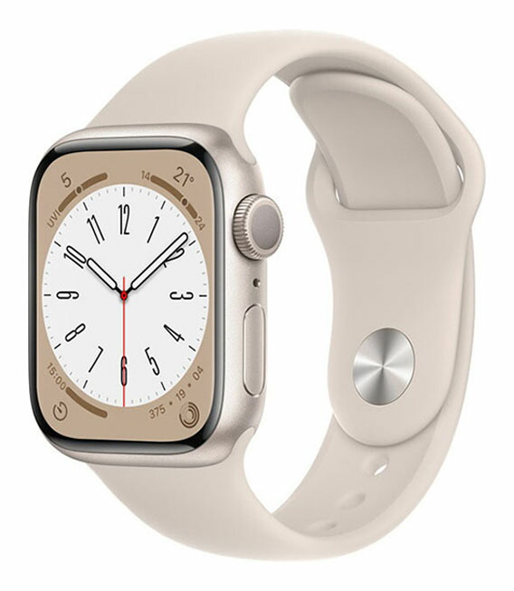 【中古】【安心保証】 Series8[45mm/GPS]アルミ スターライト Apple Watch