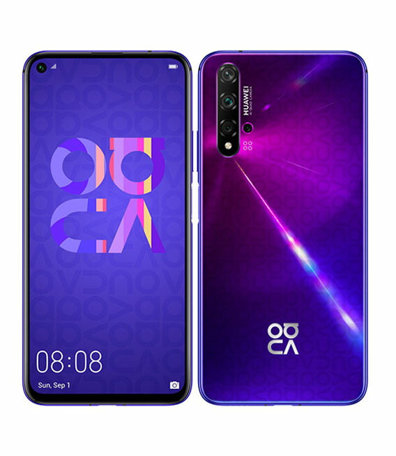 【中古】【安全性のある引き受ける】 HUAWEI nova 5T YAL-L21[128GB] SIM無償性 ミッドサマーパープル
