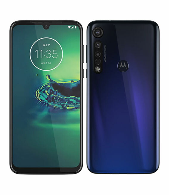 【中古】【安全性のある引き受ける】 SIM無償性 Moto G8 Plus[64G] コズミックブルー