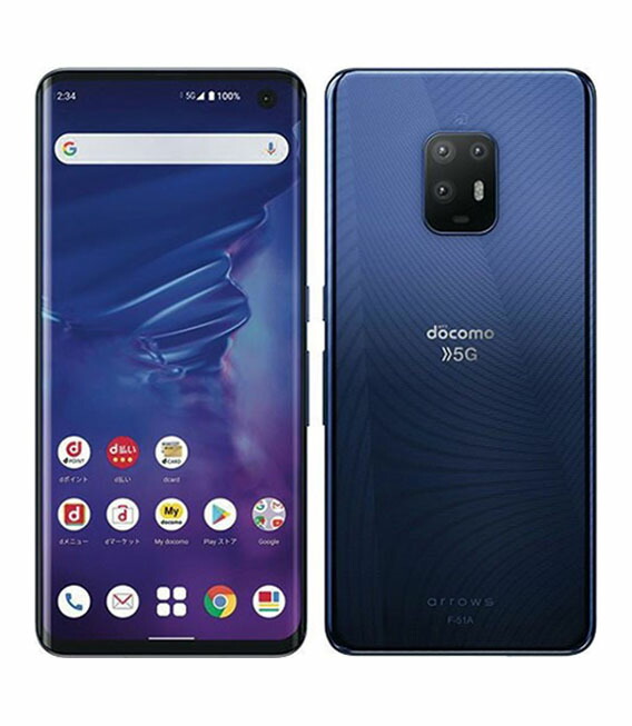 【中古】【安全性のある引き受ける】 arrows 5G F-51A[128GB ] docomo ネイビーブラック