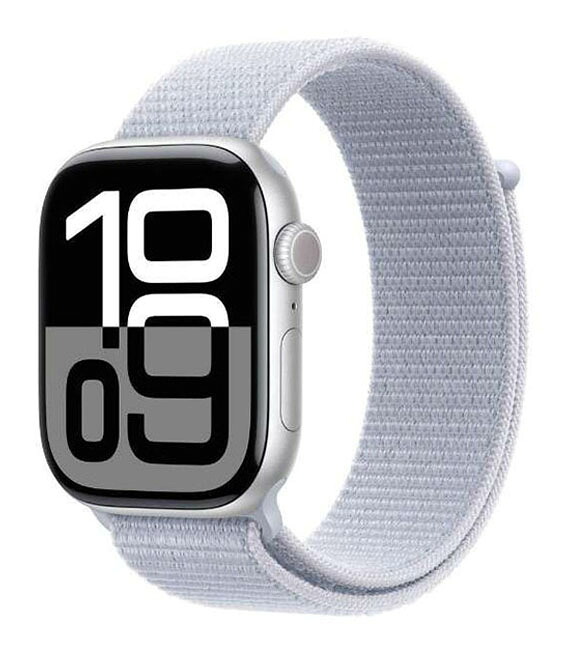 【中古】【安心保証】 Series10[46mm/GPS]アルミ シルバー Apple Watch
