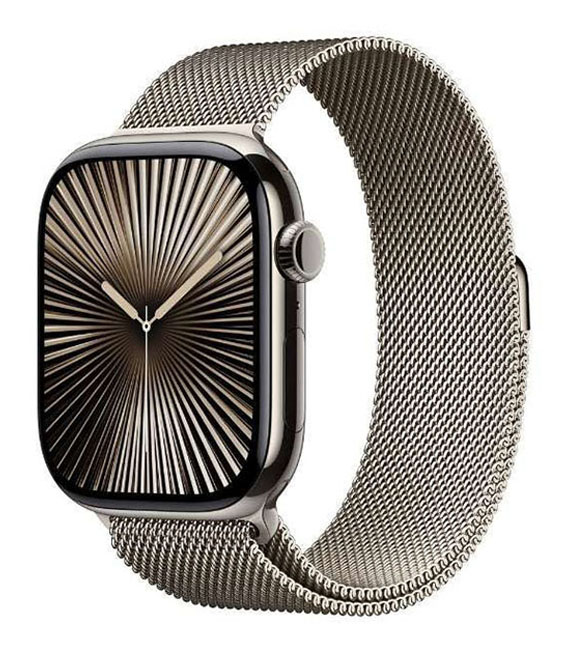 【中古】【安心保証】 Series10[46mm/セルラー]チタン ナチュラル Apple Watch