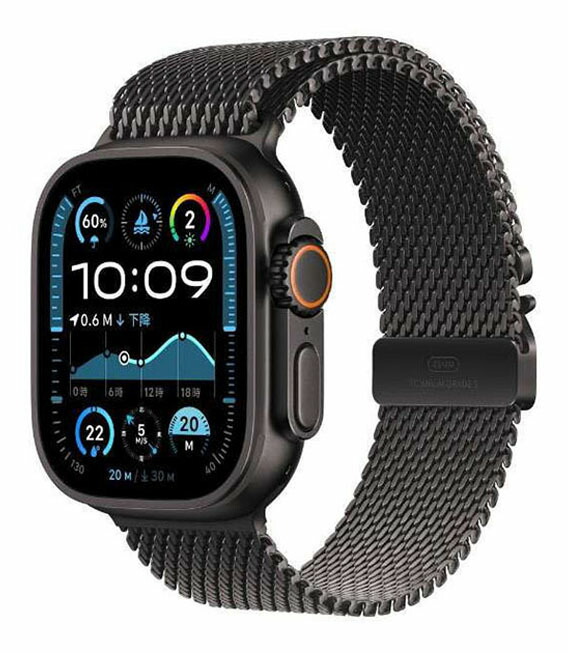 【中古】【楽になること引きうける】 Ultra2[49粍/セルラー]チタン 黒いこと Apple Watch