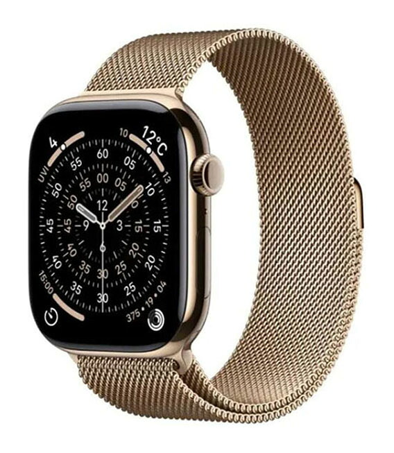 【中古】【安心保証】 Series11[46mm/セルラー]チタン ゴールド Apple Watch