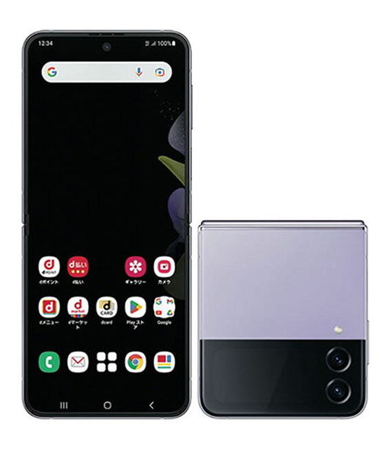 【中古】【楽になること引き受ける】 Galaxy Z Flip4 SC-54C[128GB] docomo ボラパープル