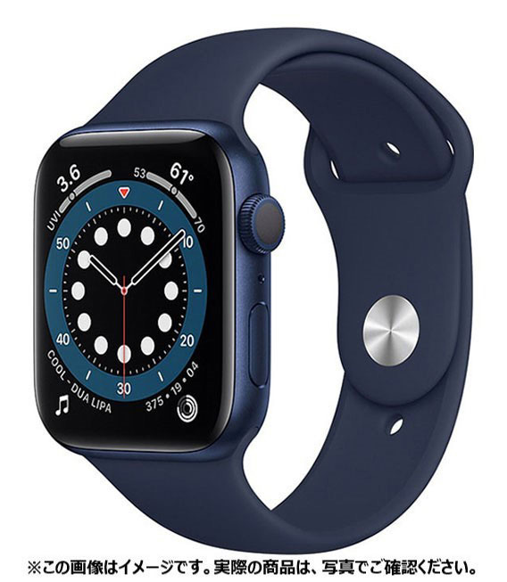【中古】【安全性のある引き受ける】 Series6[44粍/GPS]軽銀 青み Apple Watch