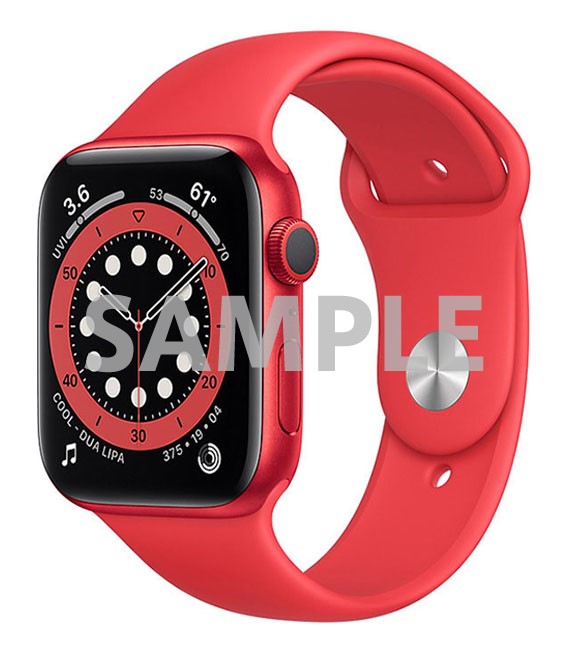 【中古】【安全性のある引き受ける】 Series6[44粍/GPS]軽銀 赤いこと Apple Watch