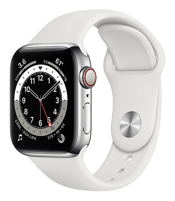 【中古】【安心保証】 Series6[40mm/セルラー]ステンレス シルバー Apple Watch
