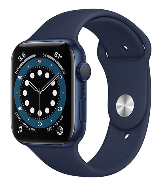 【中古】【安全性のある引き受ける】 Series6[44粍/GPS]軽銀 青み Apple Watch