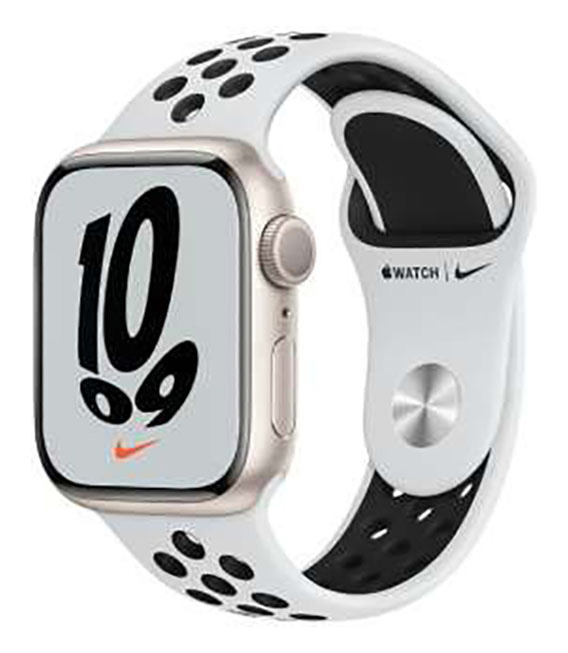【中古】【安心保証】 Series7[41mm/GPS]アルミ スターライト Apple Watch Nike