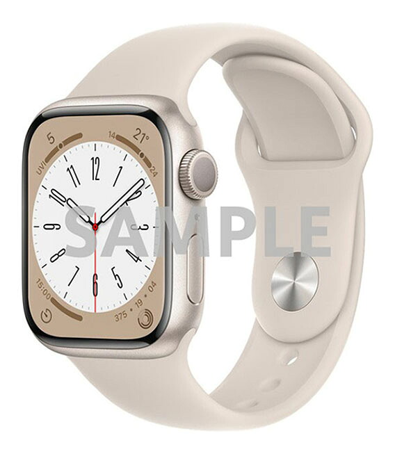 【中古】【安心保証】 Series8[41mm/GPS]アルミ スターライト Apple Watch