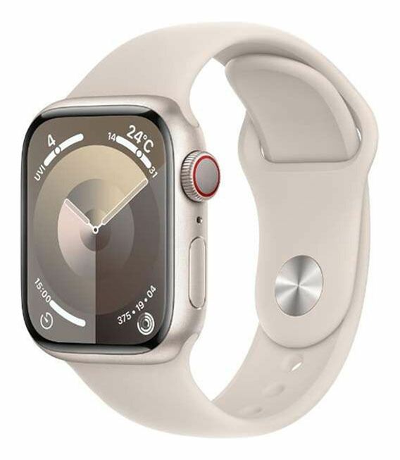 【中古】【安心保証】 Series9[41mm/セルラー]アルミ スターライト Apple Watch