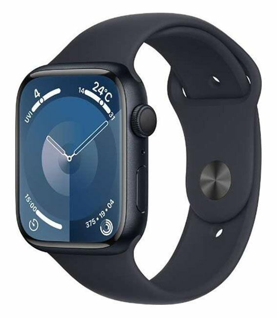 【中古】【安心保証】 Series9[45mm/GPS]アルミ ミッドナイト Apple Watch
