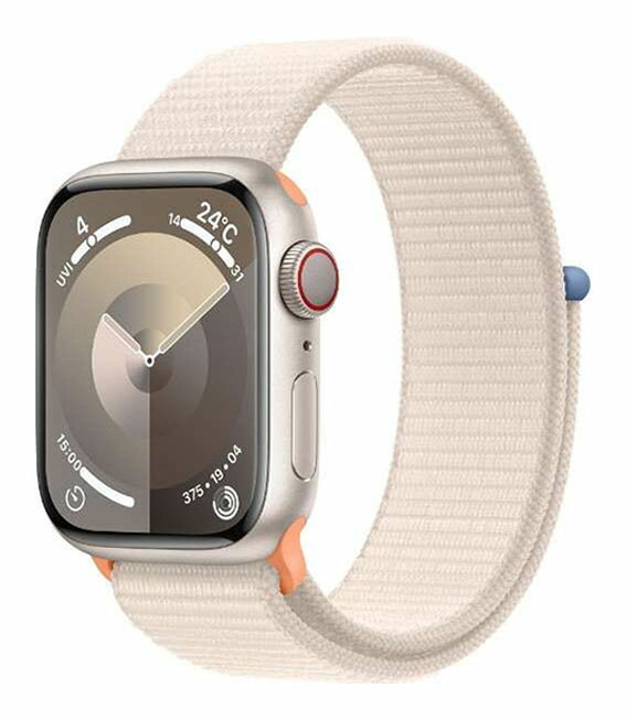 【中古】【安心保証】 Series9[41mm/セルラー]アルミ スターライト Apple Watch