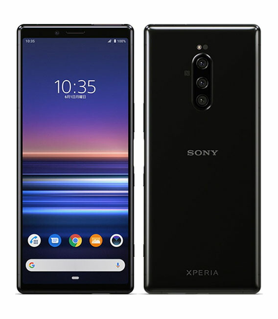 【中古】【安全性のある引き受ける】 Xperia 1 J9110[128GB] SIM無償性 黒いこと