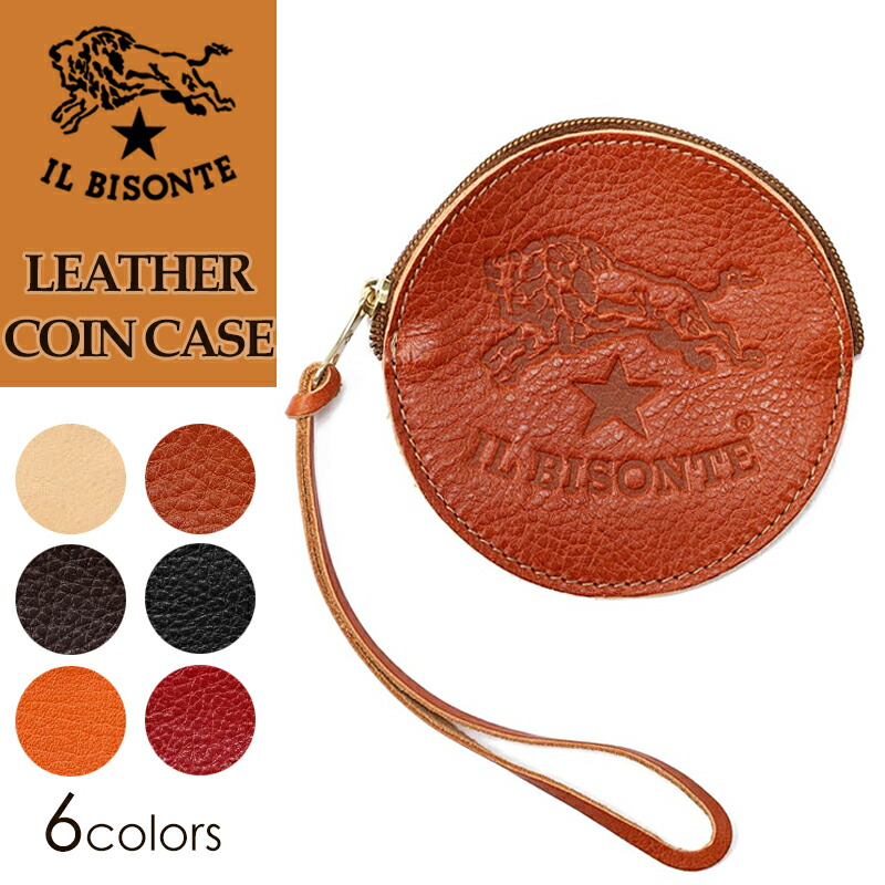 国内正規取扱店【即日発送】(イルビゾンテ 財布) IL BISONTE 本革 レザー ビッグロゴ ラウンド型 コインケース ストラップ付 小銭入れ ウォレット 54172304141 送料無料（ゆうパケット）メンズ レディース ユニセックス 人気 ブランド イタリア製 プレゼント ギフト【gs0】