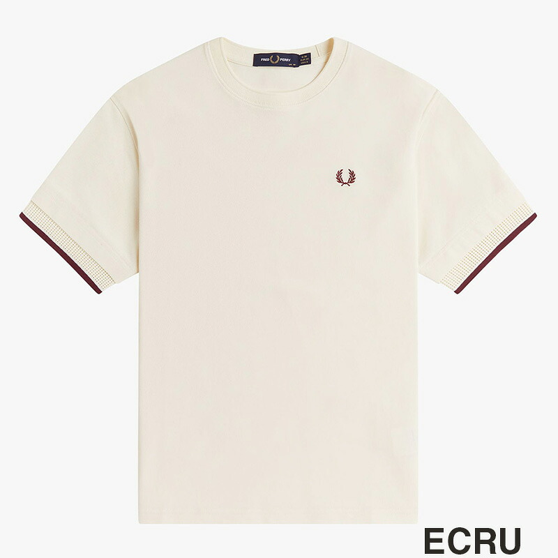 2026春夏新作 FRED PERRY フレッドペリー レディース Mesh Cuff Pique T-Shirt メッシュ カフ ピケ Tシャツ G2167【os】|GEOGRAPHY/ジェオグラフィー