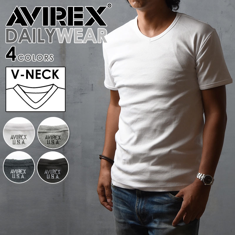 楽天市場 ポイント10倍 送料無料 Avirex アビレックス Vネック 長袖 Tシャツ アヴィレックス ロングtシャツ ロンt デイリー メンズ カットソー インナー 人気 Geo Style ジェオスタイル