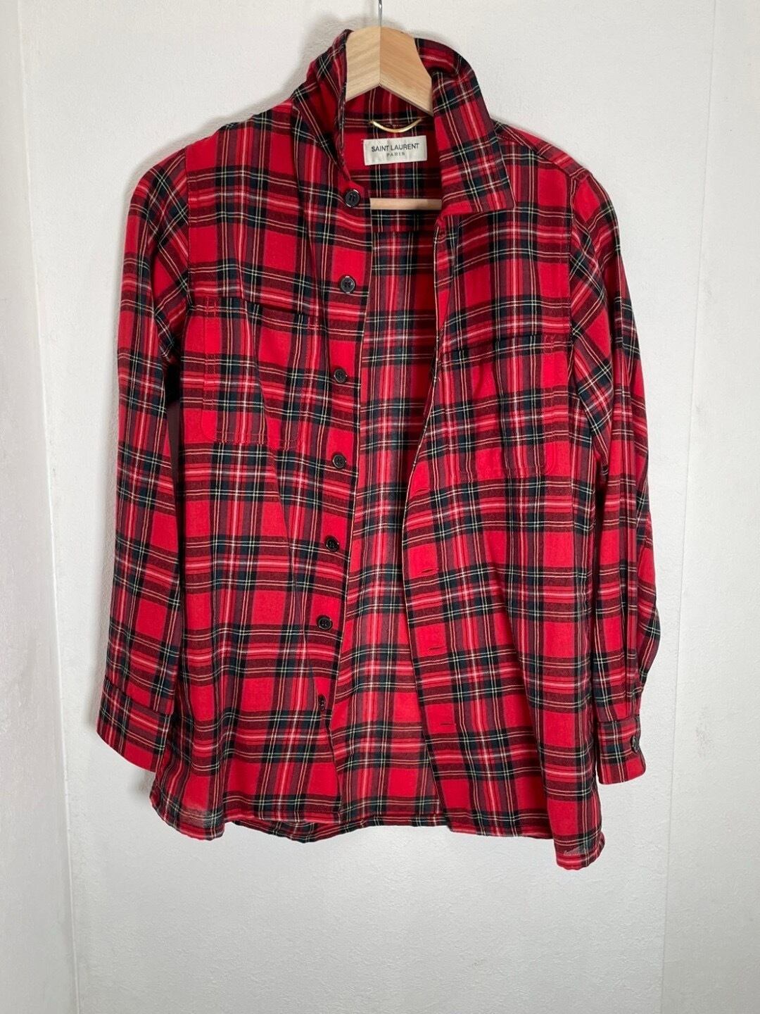 楽天市場】【中古】SAINT LAURENT PARIS チェックシャツ 535402