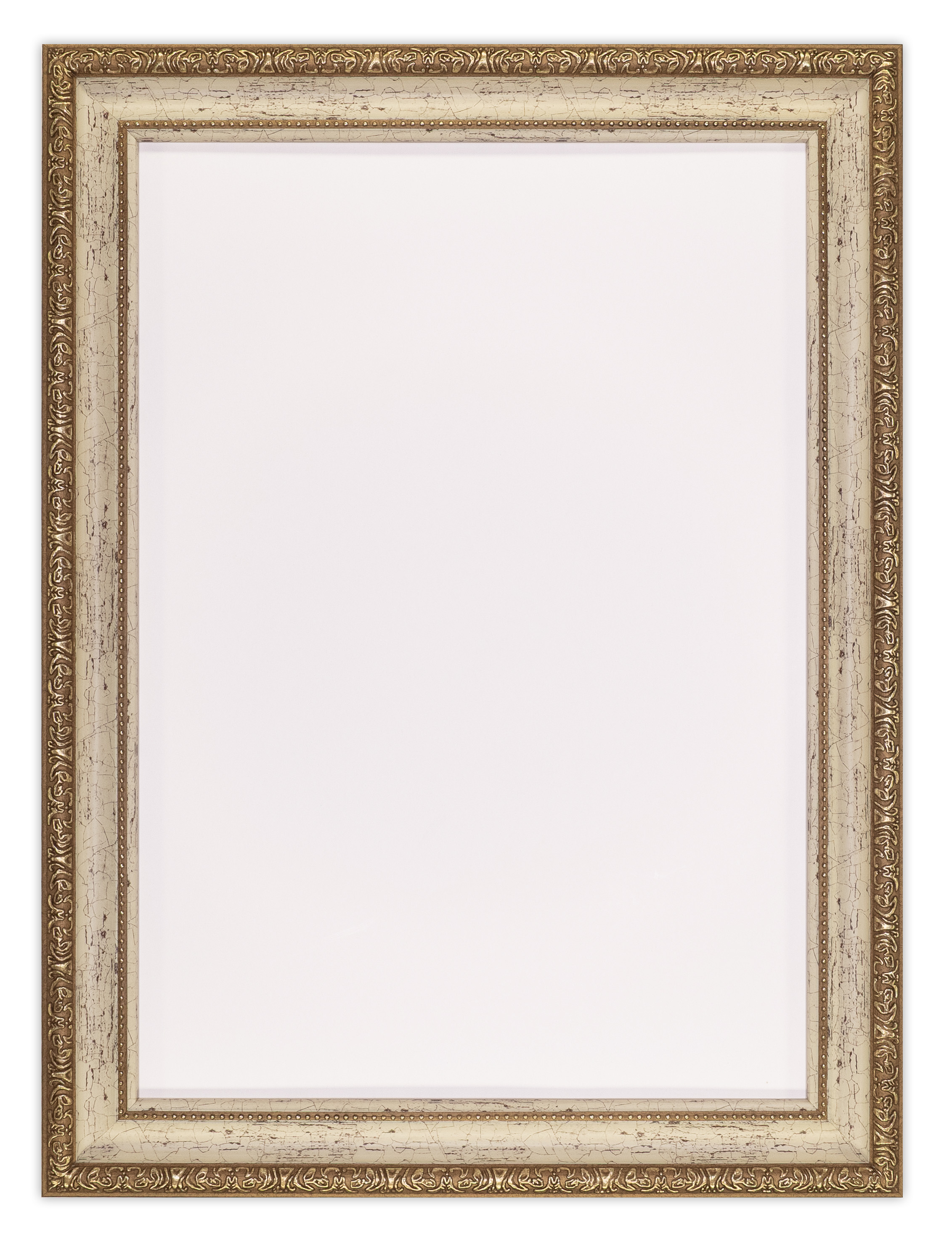 ポスター用額縁 A3 297&times;420mm ホワイト系 アンティークアイボリー 樹脂製 UVカットアクリル仕様 ボタンフック付 1644 アートポスター・店舗ディスプレイなど 【受注生産品のため返品不可】【東北・北海道・沖縄・離島は配送不可】｜アートハウスゲルボア