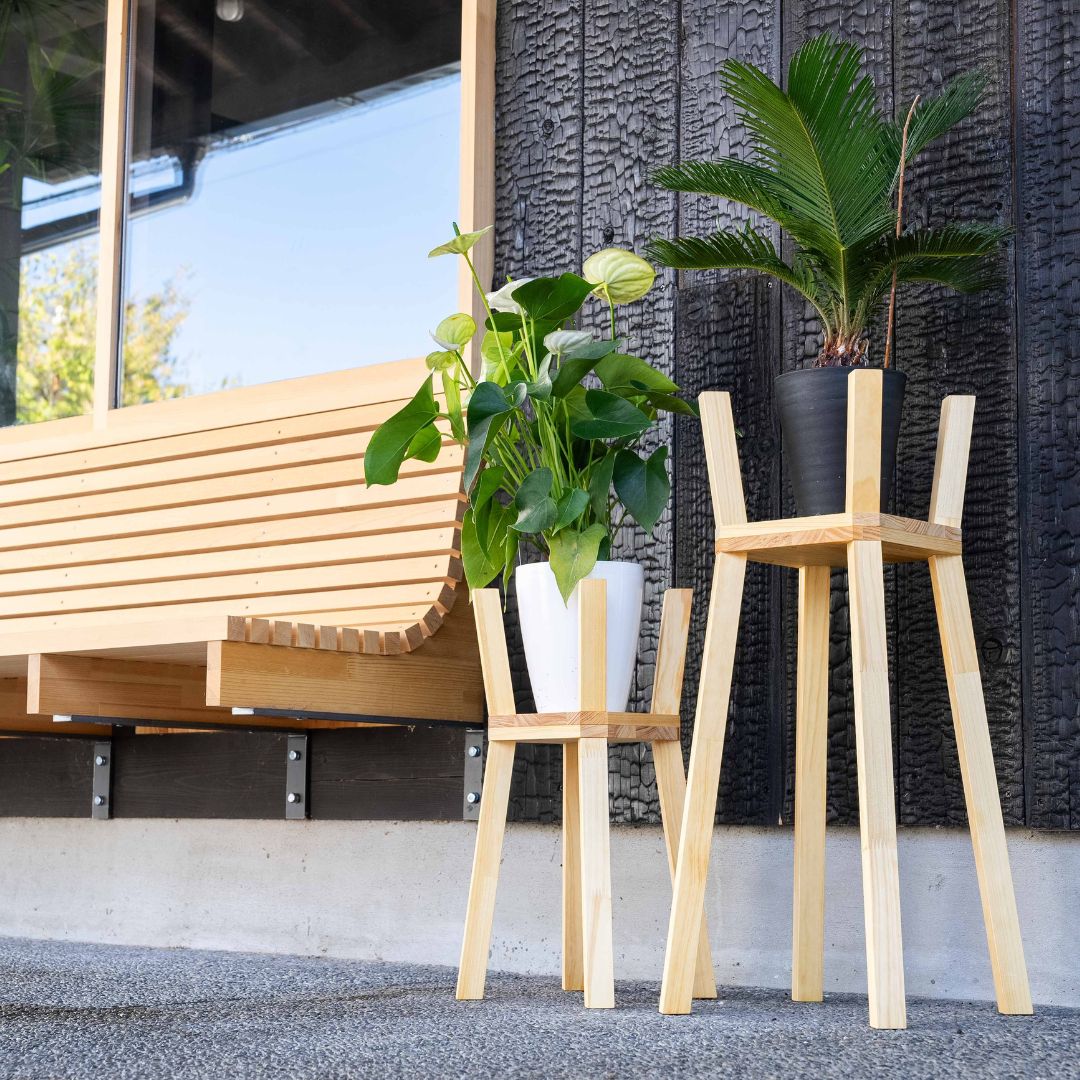 プラントスタンド シンプル 木目 木製 植物 インテリア 鉢植え置き スタンド 無垢材 鉢 おしゃれ 木材 下呂市 産地直送