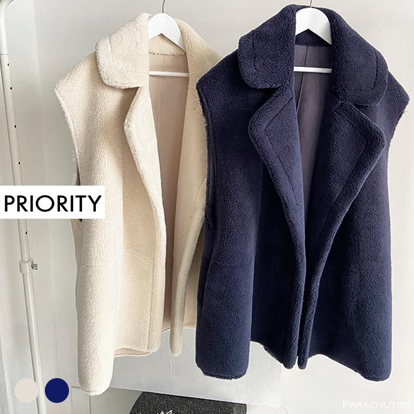 PRIORITY エコファーポンチョ ジャケット コート mal. rerere PRIORITY エコファーポンチョ ジャケット コート mal. rerere
