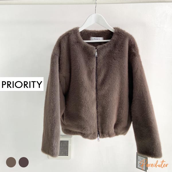 PRIORITY エコファーポンチョ ジャケット コート mal. rerere 楽天市場】【PRIORITY】プライオリティ/エコファーフェイクファー