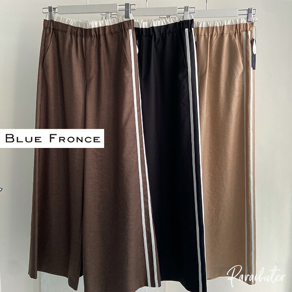 【BLUE FRONCE】ブルーフロンセ  サイドラインウエストゴムイージーワイドパンツ 621609   ズボン下 履き分かりやすい 成年者心地よい ブルーフロンセ 伸ばすこと BLUE FRONCE 30代 40代 50代 一般受け ROBE 衣装  オンライン