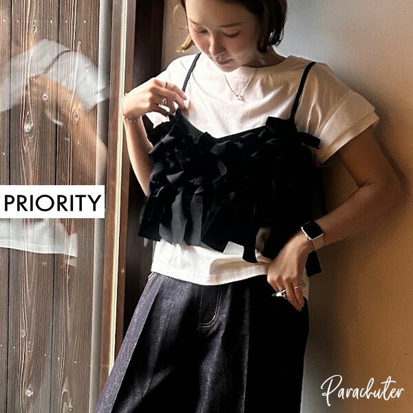 【PRIORITY】プライオリティ フルリボンキャミソール P62047HW 人気 30代 40代 50代 60代 プライオリティー セレクトショップ パラシューター 公式 オンラインショップ 正規取扱店|セレクトショップ Parachuter