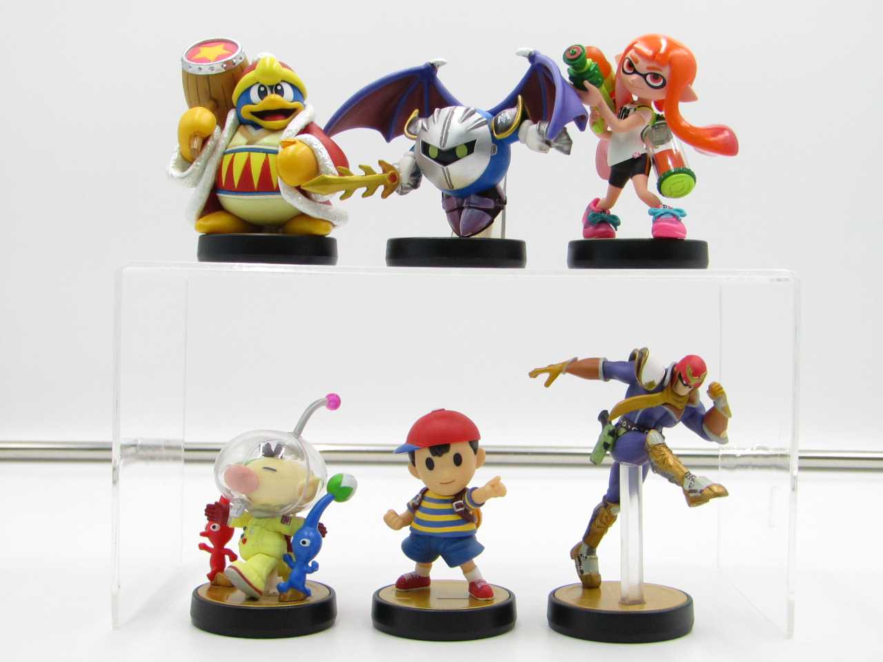 【中古】amiibo デデデ メタナイト ピクミン ネス インクリング キャプテンファルコン 6体セット　箱なし　一部タバコ臭あり