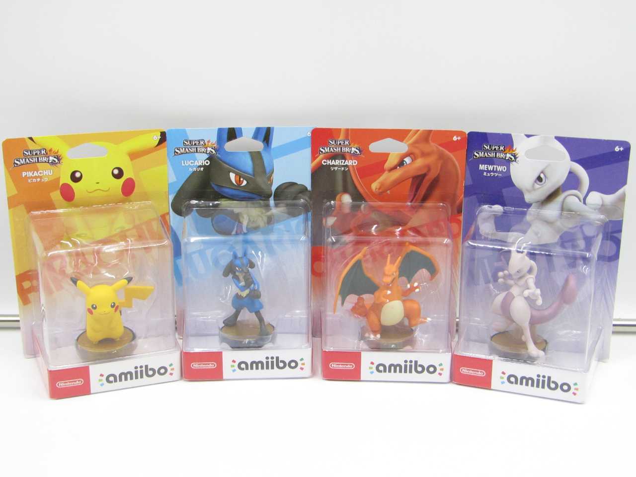 【中古】amiibo ピカチュウ ルカリオ リザードン ミュウツー 4点セット 大乱闘スマブラシリーズ