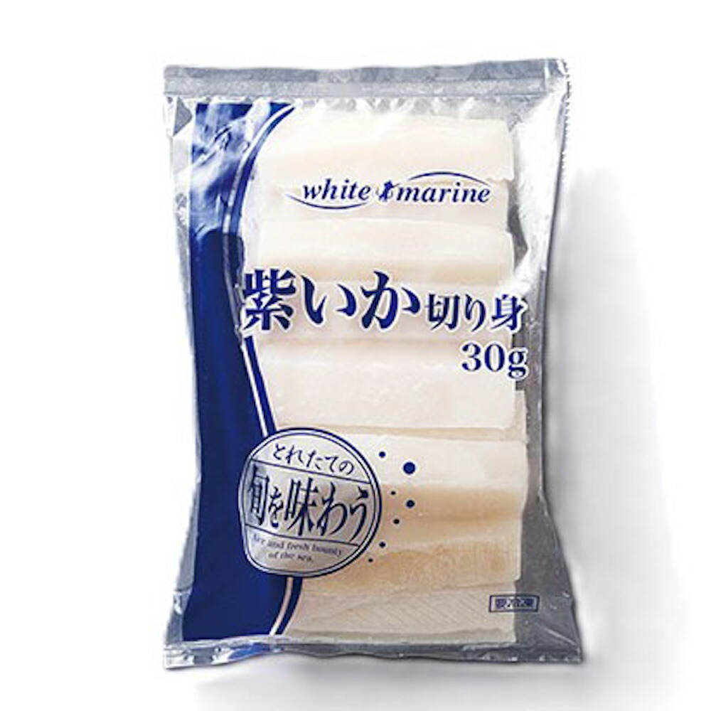 【冷凍便】 【ケース販売 6個入1ケース】ホワイトマリン 紫イカ切身 鹿の子 ＩＱＦ 30g×25 1袋
