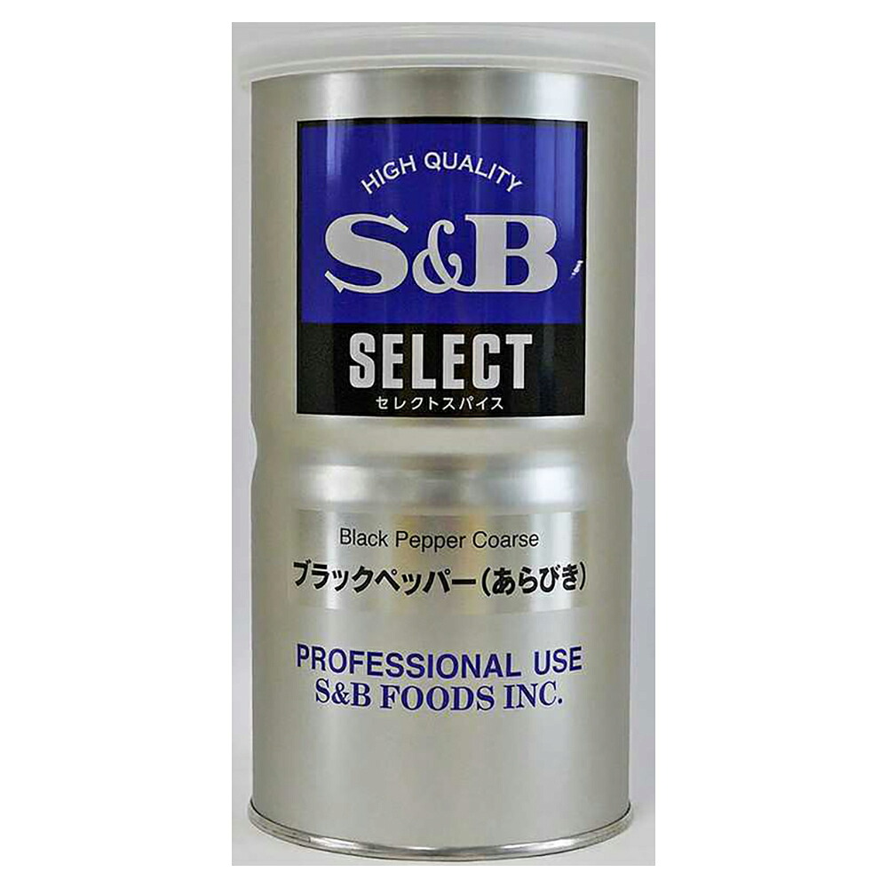 【ケース販売 12個入1ケース】ＳＢセレクト ブラックペッパー荒挽き 370g L缶 1本