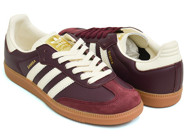 adidas SAMBA OG W 【アディダス サンバ オージー】 【オリジナル テラス ファッション】 【インドア トレーニング トレーナー カジュアル メンズ ウィメンズ レディース マルーン】 MAROON / CREWHT / GOLDMT