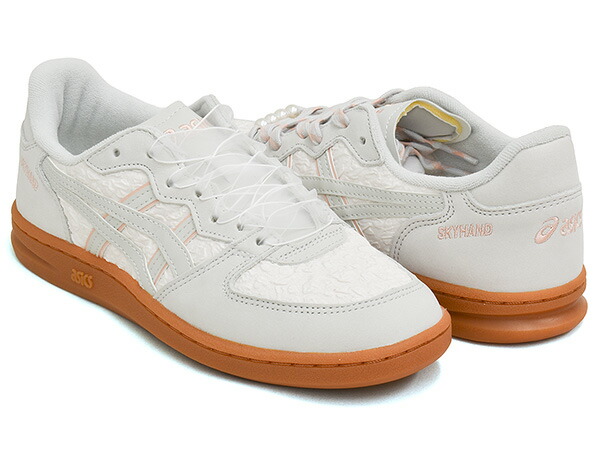 ASICS SportStyle SKYHAND OG 【アシックス スポーツスタイル スカイハンド オージー オリジナル】 【テラス ファッション ハンドボール インドア トレーニング スニーカー シューズ メンズ レディース ホワイト グリーン】 BLUSH / GLACIER GREY