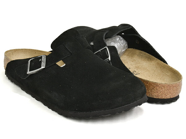BIRKENSTOCK BOSTON【ビルケンシュトック ボストン】【サンダル クロッグ ビルケン レギュラー ナロー 普通幅 細幅 スエードレザー スウェード ブラック 黒】BLACK / SUEDE LEATHER｜ＧＥＴＴＲＹ