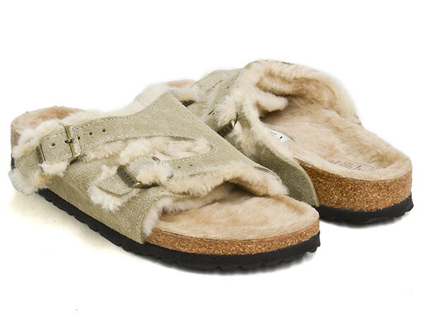 【現価格での販売は7/26 23:59まで】BIRKENSTOCK ZURICH SHEARLING【ビルケンシュトック チューリッヒ シアリング】【ビルケン レギュラー ナロー 普通幅 細幅】【スエードレザー ファー ボア トープ ベージュ】TAUPE / SUEDE LEATHER / FUR｜ＧＥＴＴＲＹ