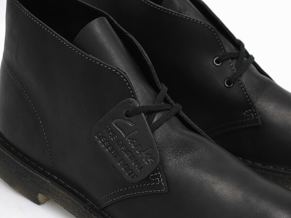 clarks desert boot black leather
