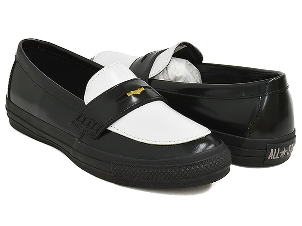 CONVERSE ALL STAR COINLOAFER 【コンバース オールスター】 【コインローファー ガラスレザー ブラック ホワイト】 BLACK / WHITE