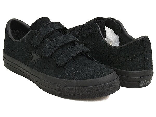 【現価格での販売は7/26 23:59まで】CONVERSE ONE STAR SUEDE V-3【コンバース ワンスター スエード スウェード】【ヴィースリー ベルクロ 海外製 ブラックモノクローム】BLACK MONOCHROME｜ＧＥＴＴＲＹ