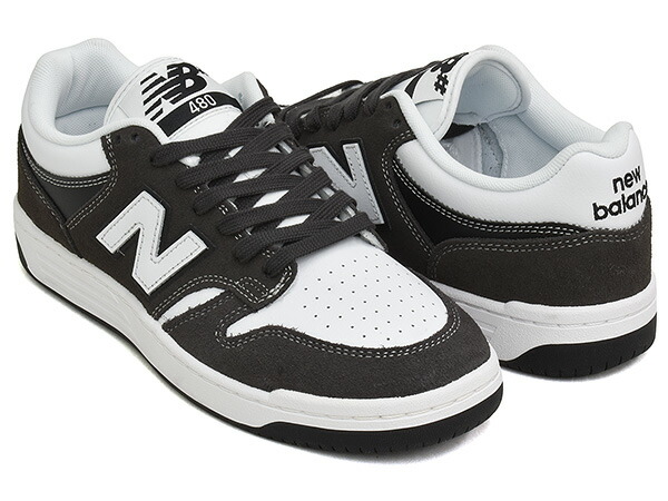 NEW BALANCE NUMERIC NM480 BAB 【ニューバランス ヌメリック 480 480L P480 プライド PRIDE】 【スケートボード スケート シューズ スケシュー NB ダークグレー ホワイト】 BLACK / WHITE