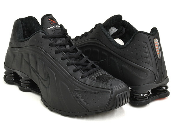 NIKE SHOX R4 【ナイキ ショックス アールフォー】 【ランニング スニーカー シューズ ブラック】 BLACK / BLACK - BLACK - MAX ORANGE