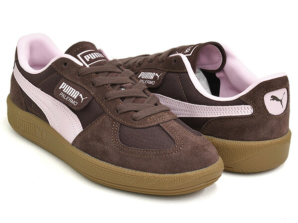 PUMA PALERMO VINTAGE UPDATE 【プーマ パレルモ ヴィンテージ アップデート】 【テラス ファッション インドア トレーニング トレーナー カジュアル】 【スニーカー シューズ メンズ ウィメンズ レディース ブラウン ピンク】 CHOCOLATE BROWN / GUM