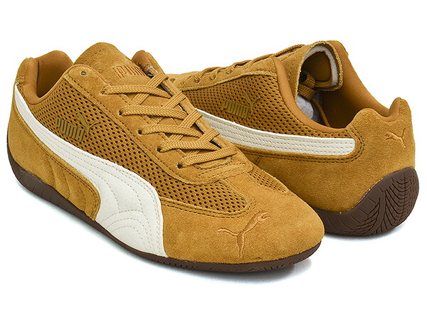 【現価格での販売は7/26 23:59まで】PUMA SPEEDCAT MESH【プーマ スピードキャット メッシュ】【レーシング ドライビング シューズ ロープロファイル レースコア メンズ ウィメンズ レディース ブラウン イエロー】AUTHENTIC GOLD - GUM｜ＧＥＴＴＲＹ